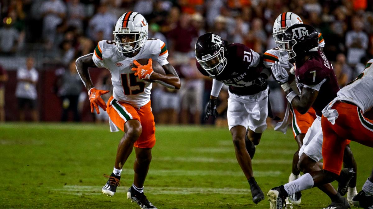 Miami Hurricanes wide receiver Jacolby George vs Texas A&M - Sep. 17, 2022